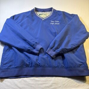 Crest Signature Collection New Trier Vintage Pullover Windbreaker 3XL Blue
